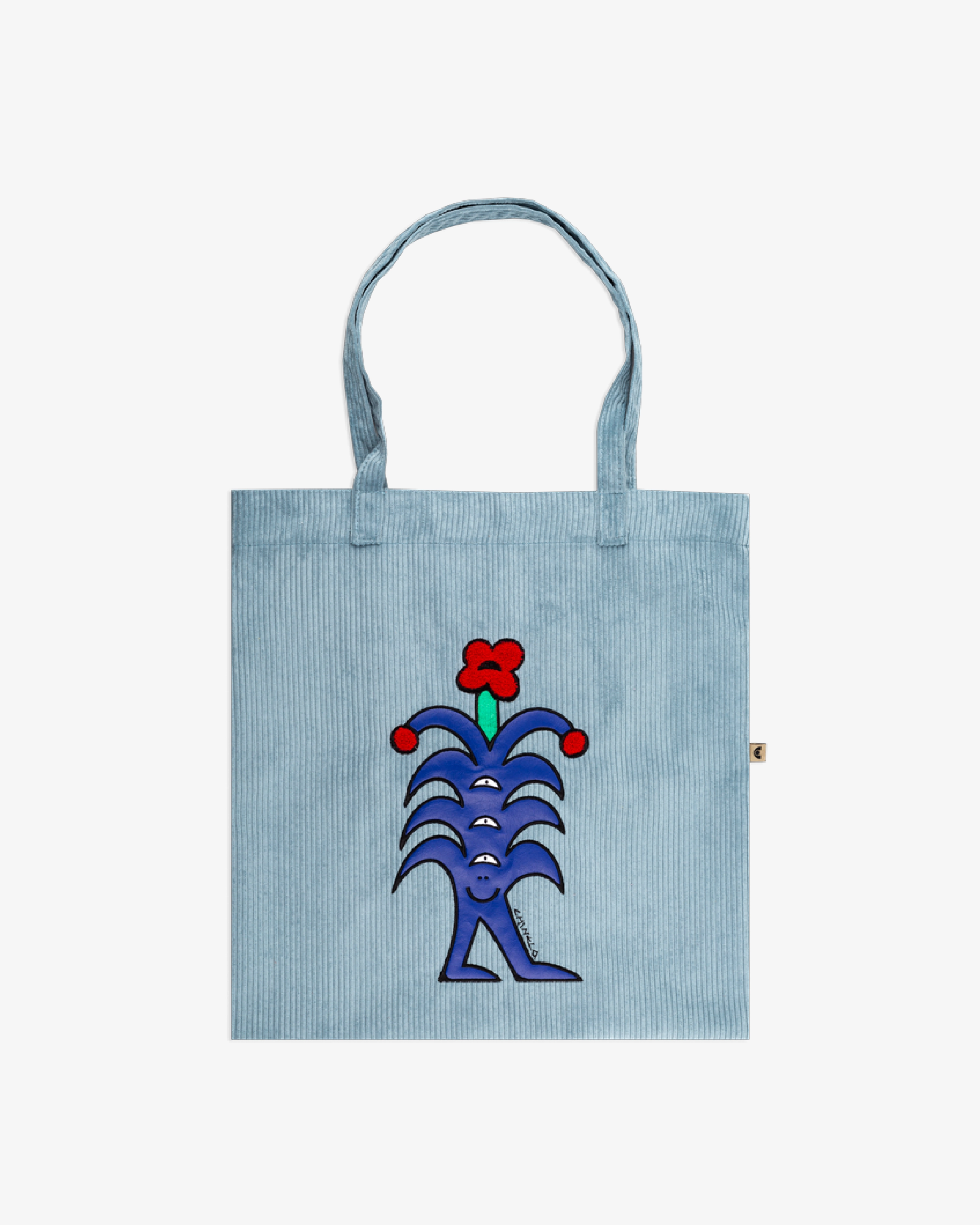 Flower Corduroy Tote Bag