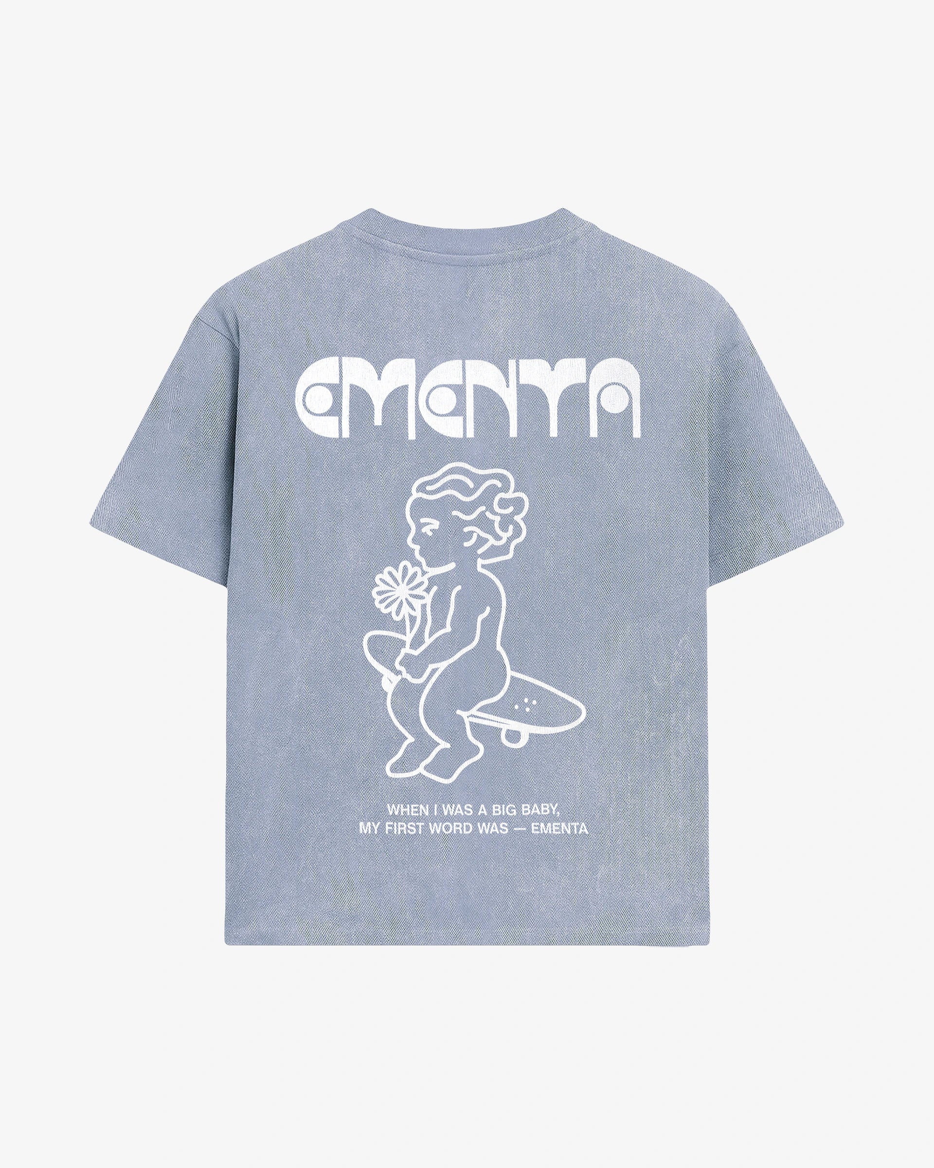 100% cotton, 240 gsm
Soft feel with a slightly structured shape
Cosmic color with yellow "First Word" print
Pre-shrunk to hold its shape after washing
Reinforced collar and double-stitched hems for durability
Unisex fit
Made in Portugal
