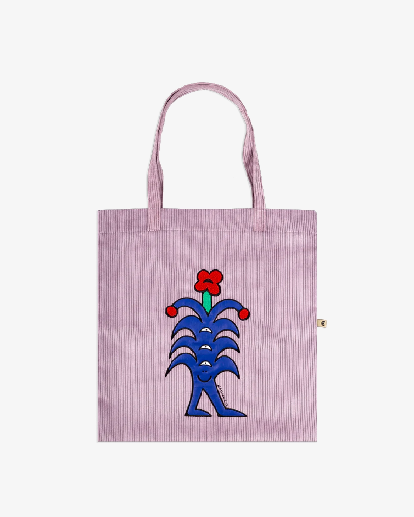 Flower Corduroy Tote Bag