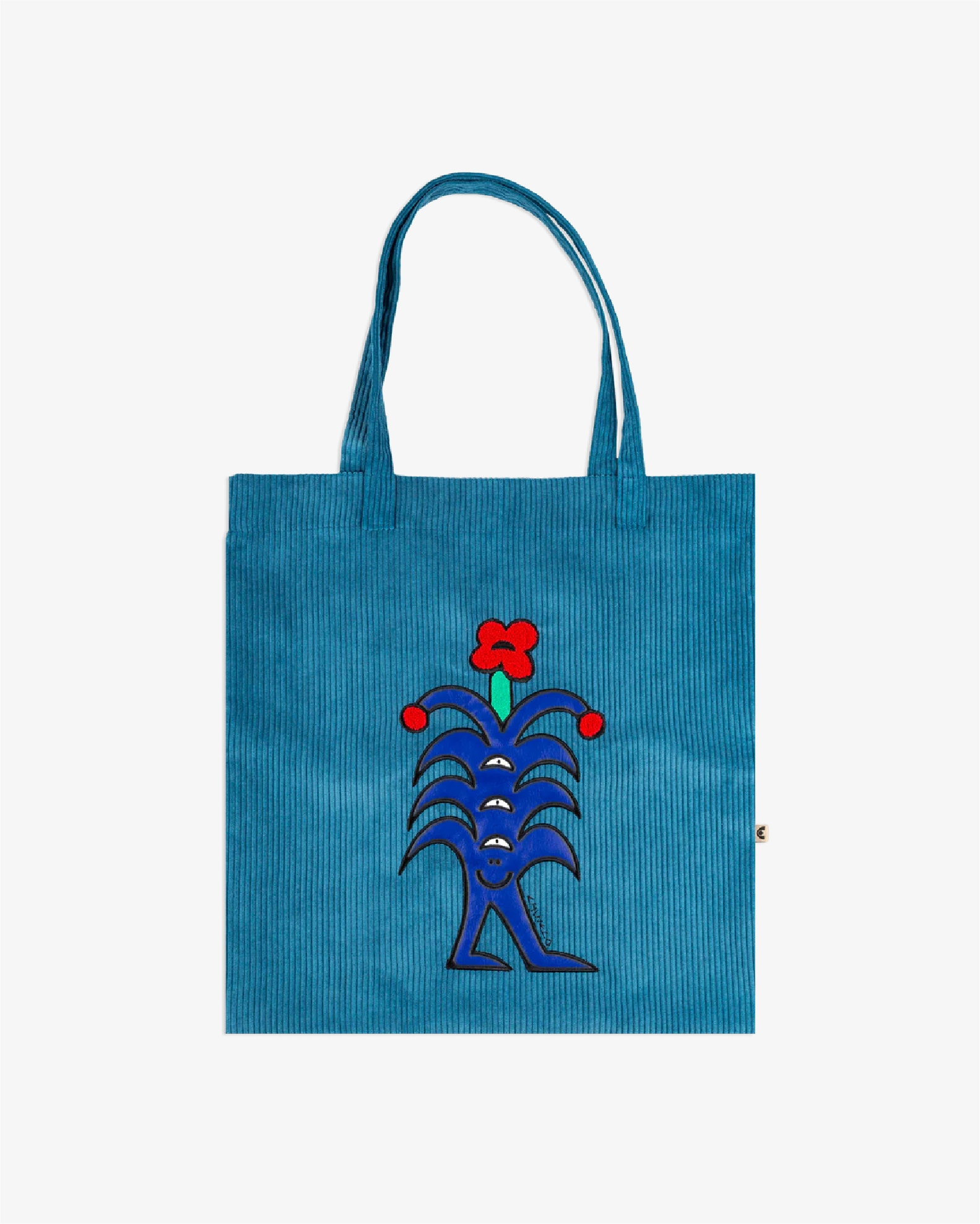 Flower Corduroy Tote Bag
