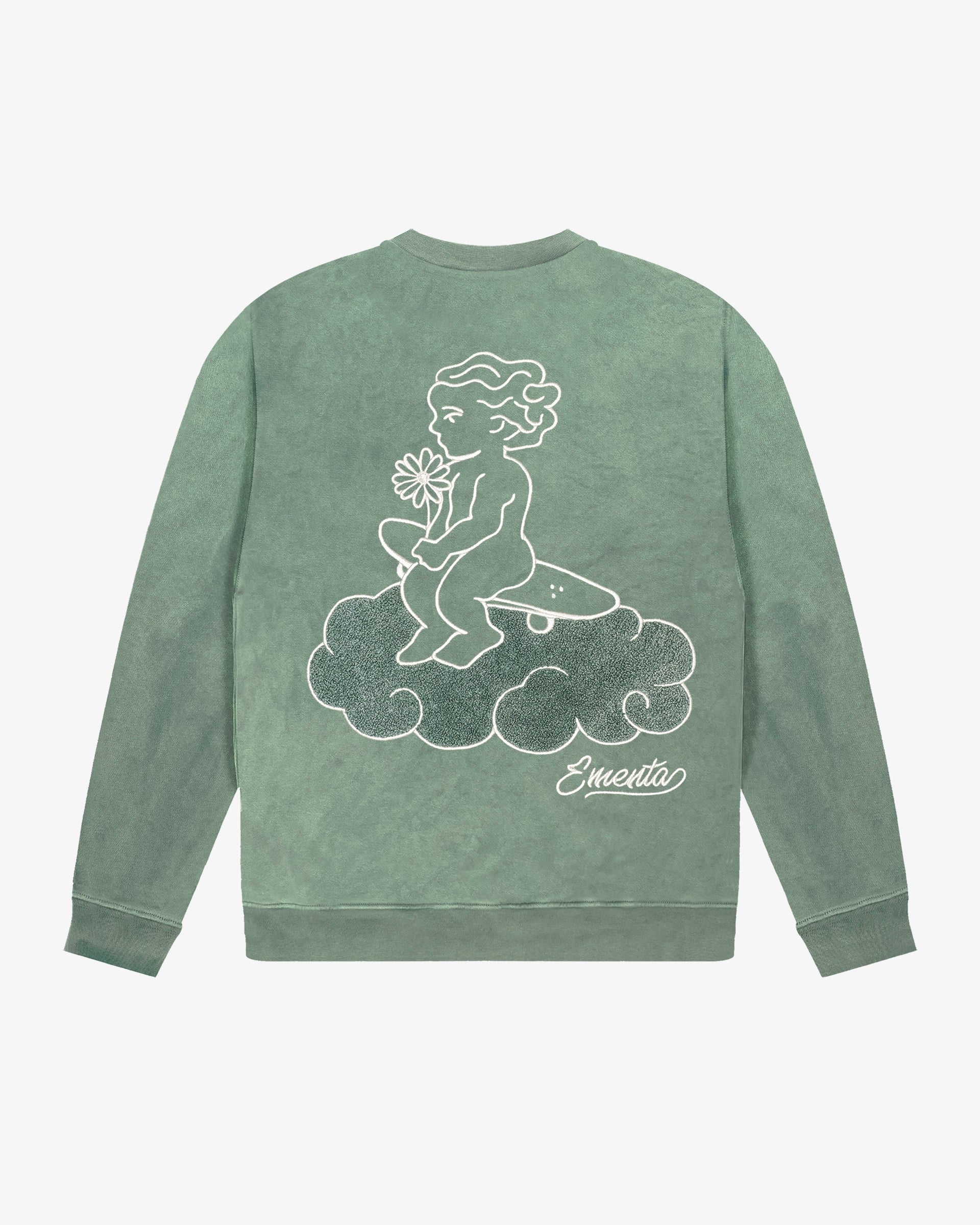 Crewneck sweatshirt designed for everyday wear
100% cotton fabric with a soft, midweight structure and washed finish
Regular fit with a balanced silhouette for comfortable layering
Small embroidered Ikon logo on chest and Cloudly design embroidered on the back
Washed desert sage tone with natural colour variation across the surface
Machine wash cold. Do not tumble dry
Made in Portugal