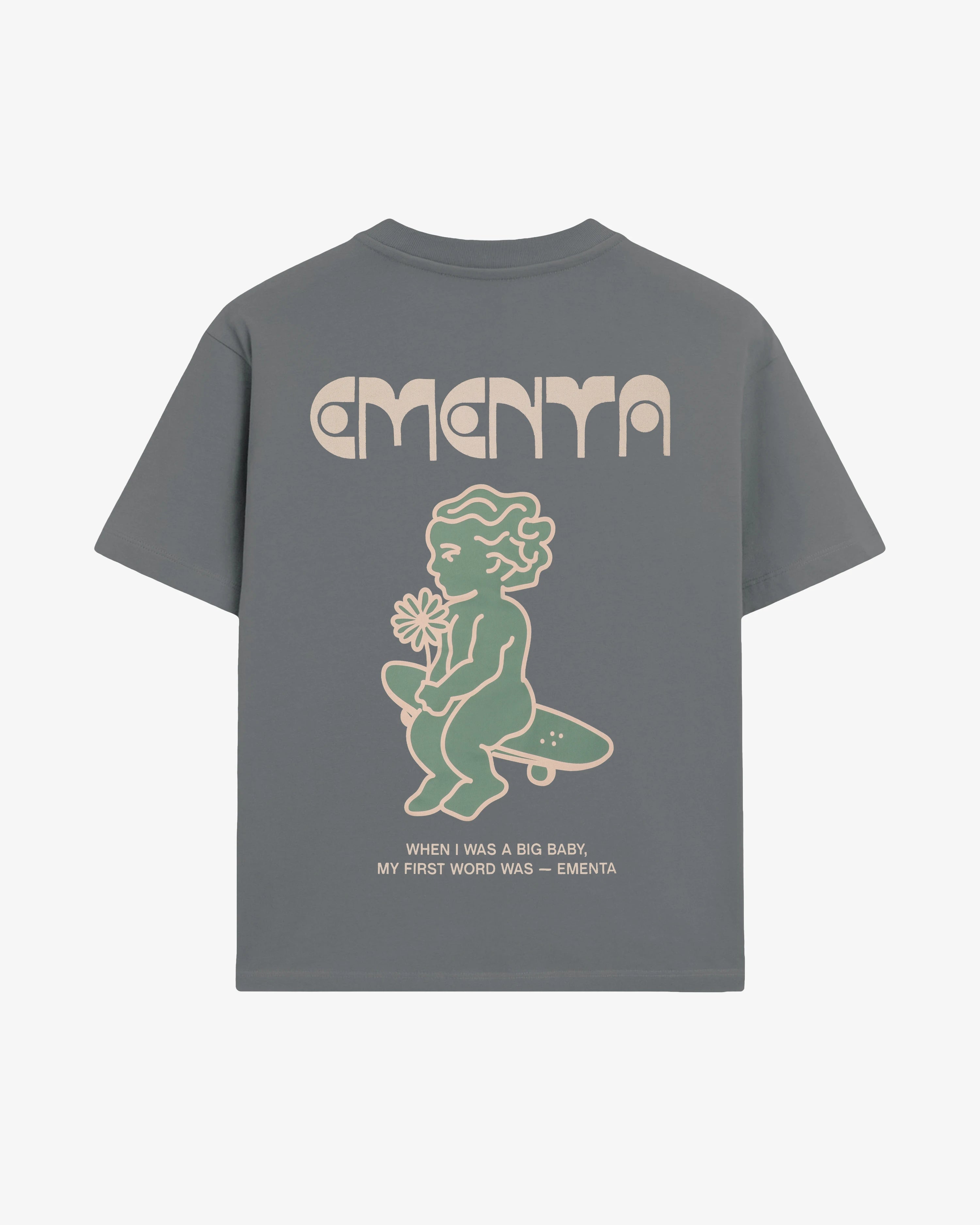 100% cotton, 240 g/m²
Soft feel with a structured shape
Grey color with off-white "First Word" print
Pre-shrunk to hold its shape after washing
Reinforced collar and double-stitched hems for durability
Unisex fit
Made in Portugal