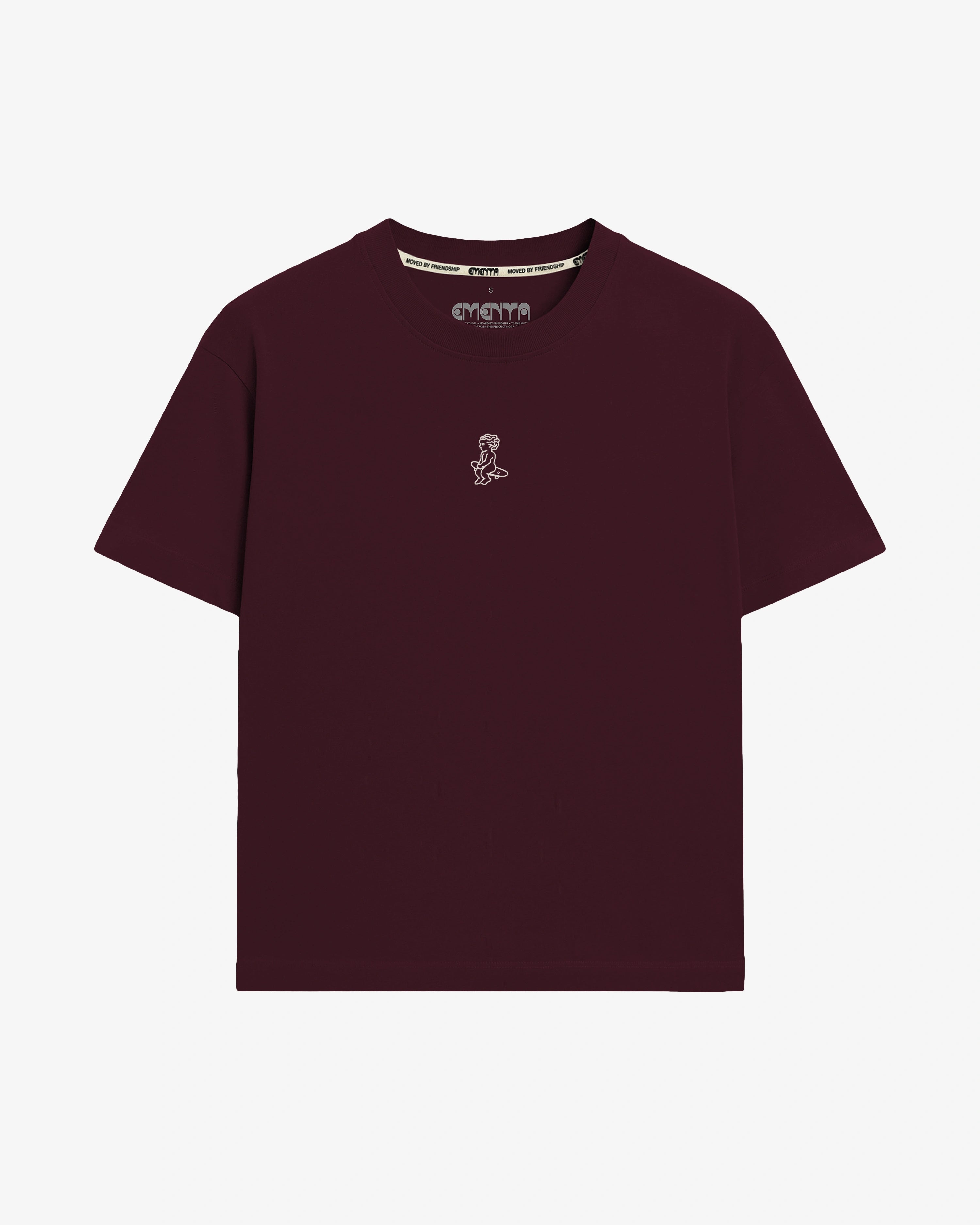 Mid-weight 100% cotton t-shirt (220 gsm)
Small front logo and bold back Ikon Stamp graphic
Ribbed crewneck for structure and comfort
Soft hand-feel with durable construction
Bordeaux/White colorway
Built for everyday wear
Unisex fit
Made in Portugal