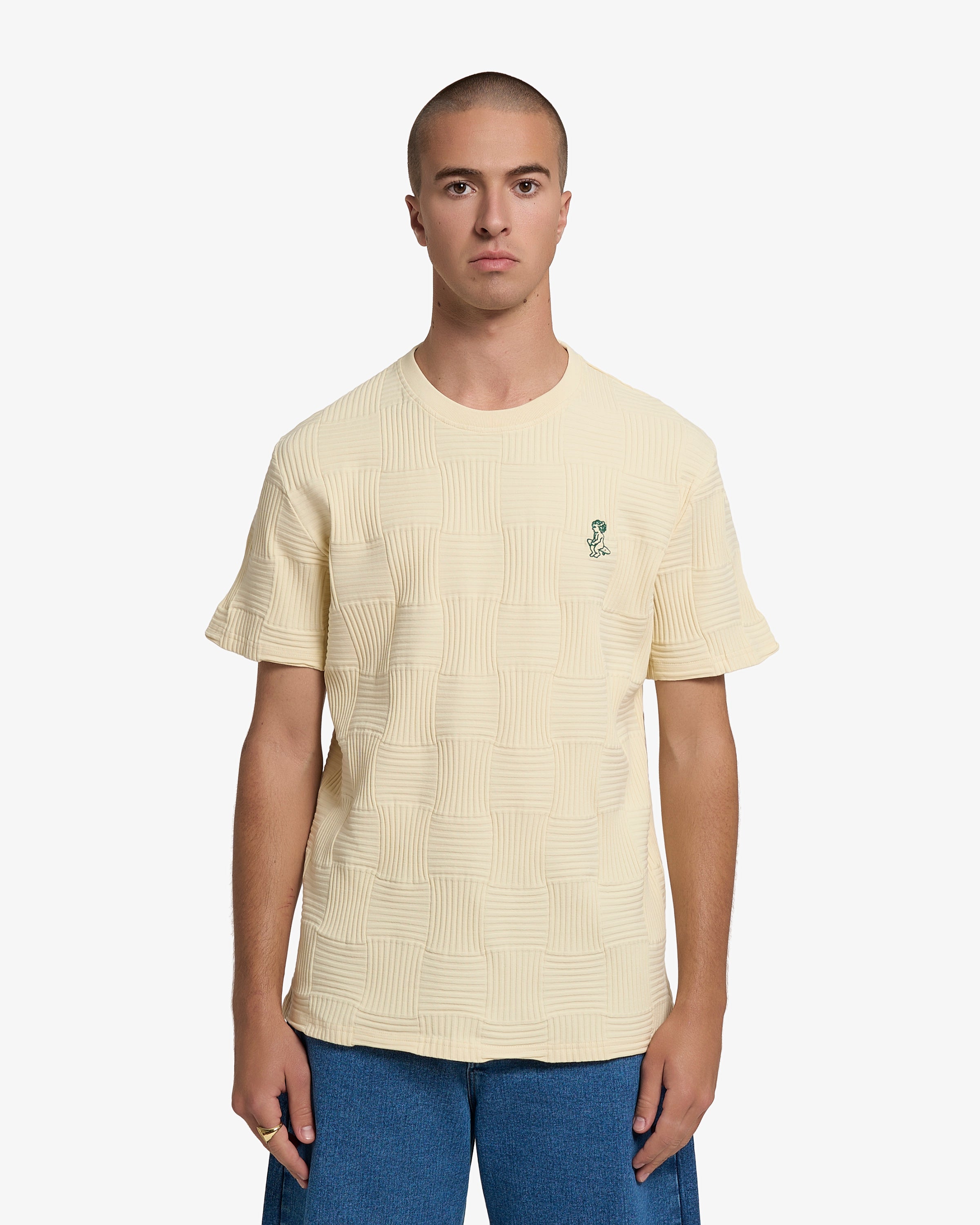 100% cotton blend with a soft, flexible, and stretchy feel
Subtle textured pattern woven into the fabric
Relaxed fit, sitting between regular and oversized
Classic short-sleeve silhouette for everyday wear
Ikon logo embroidered on the chest
Comfortable shape with natural ease of movement
Made in Portugal with attention to quality and craftsmanship