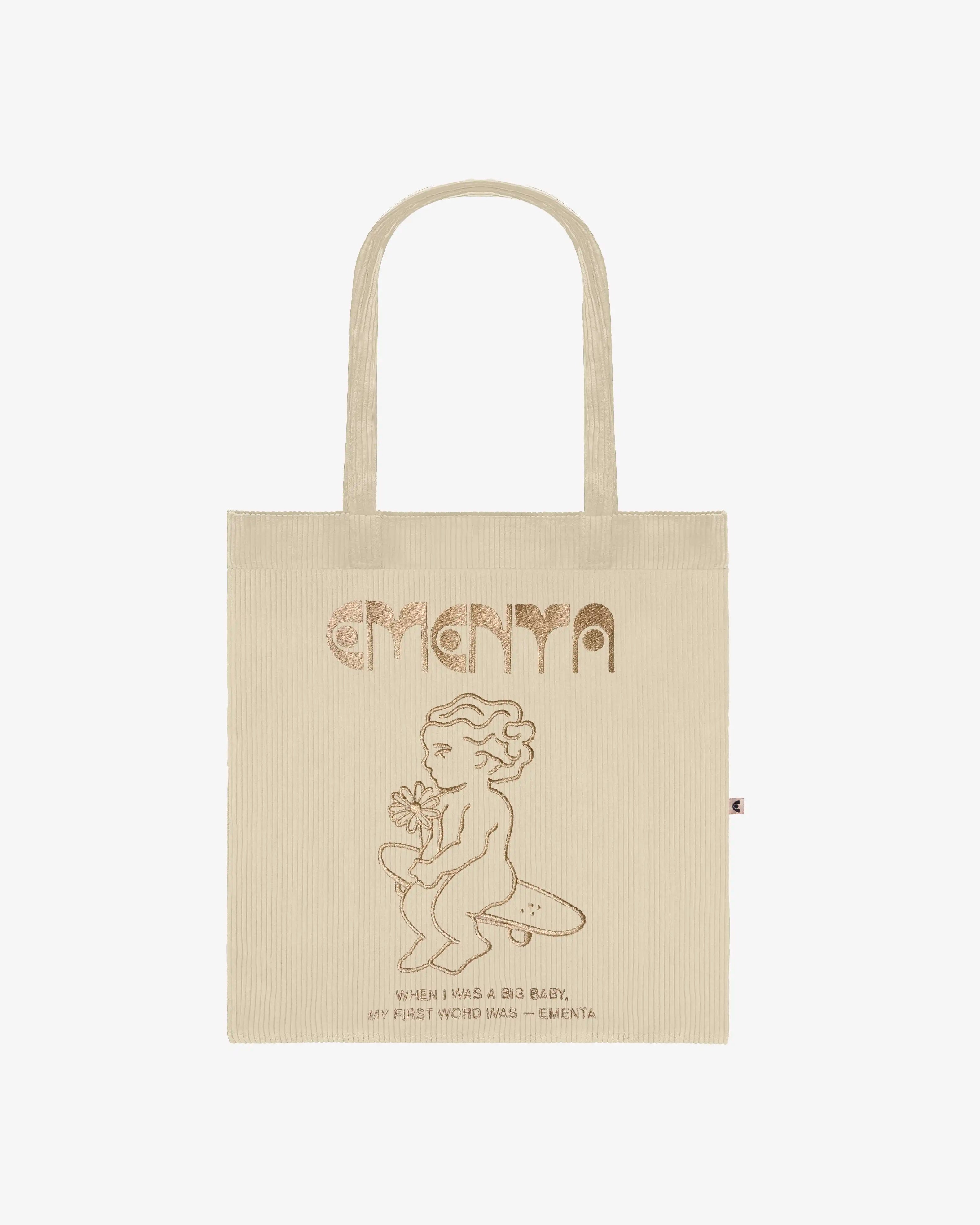 First Word Corduroy Tote Bag