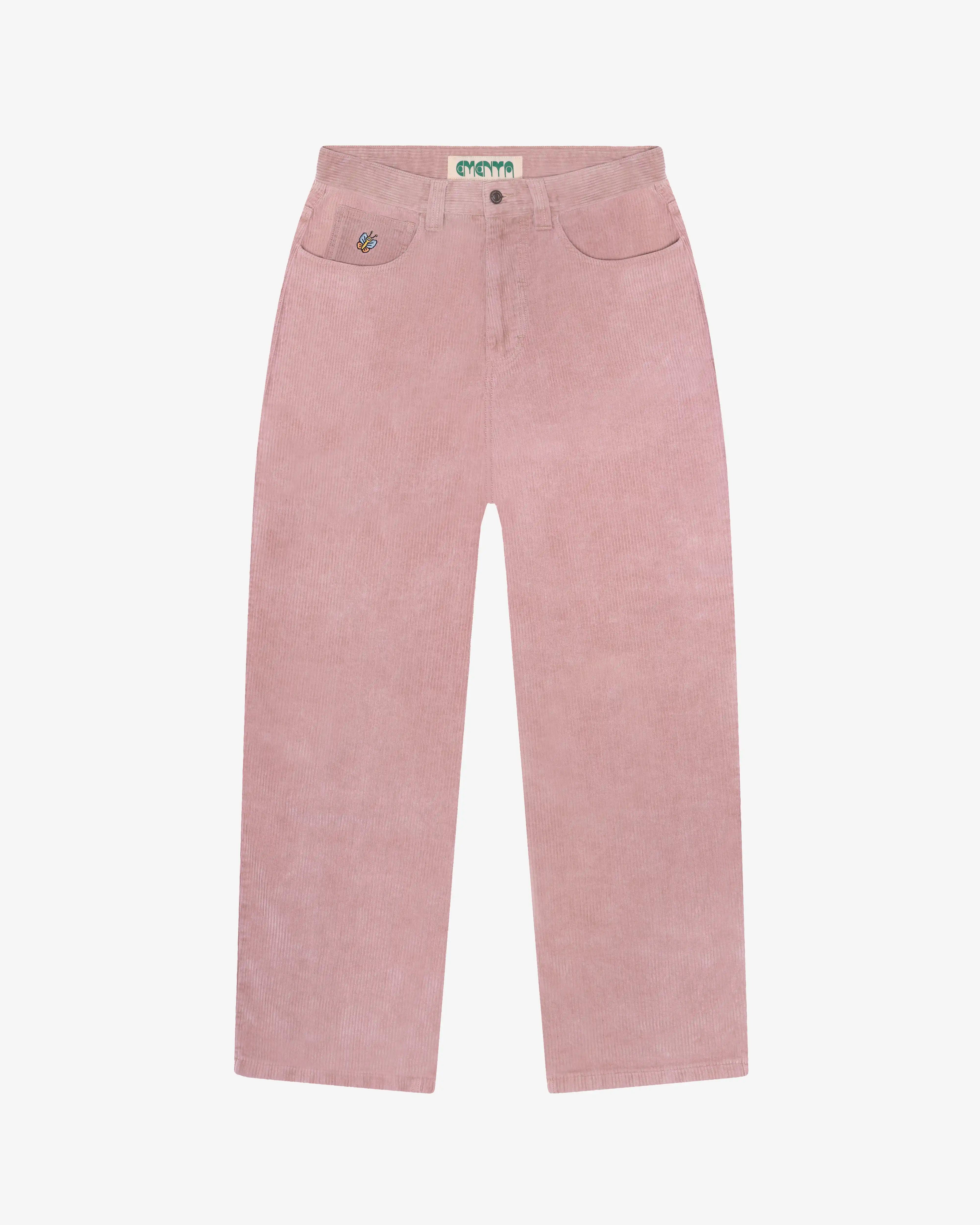 Artist Edition
Bonga is our baggy fit. It is very loose from waist to ankle, designed for comfort and a bold, laid-back look.

100% cotton corduroy for a soft, textured feel

Classic five-pocket design with belt loops
Button closure with full button fly for secure fastening

Embroidered front pocket butterfly detail&nbsp;
Bebucho design embroidered on the back pocket
Reinforced stitching ensures durability

Wide wale corduroy with bold ridges for extra texture

Unisex fit designed to suit all genders