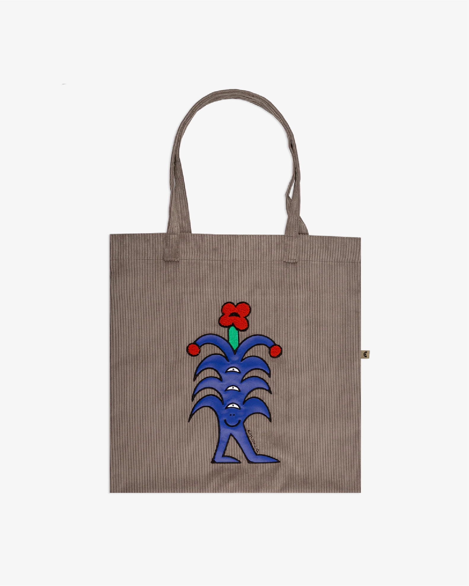 Flower Corduroy Tote Bag