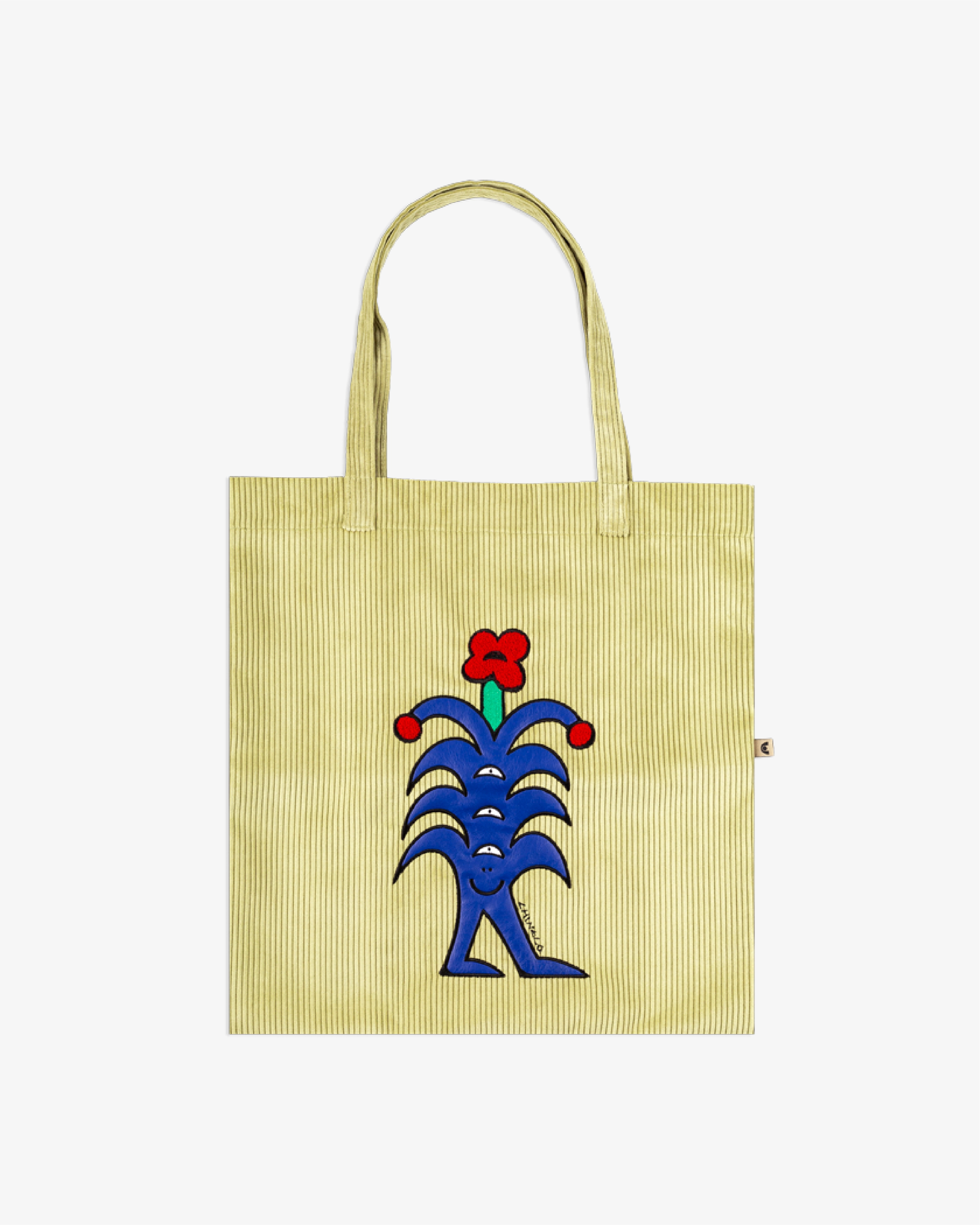 Flower Corduroy Tote Bag