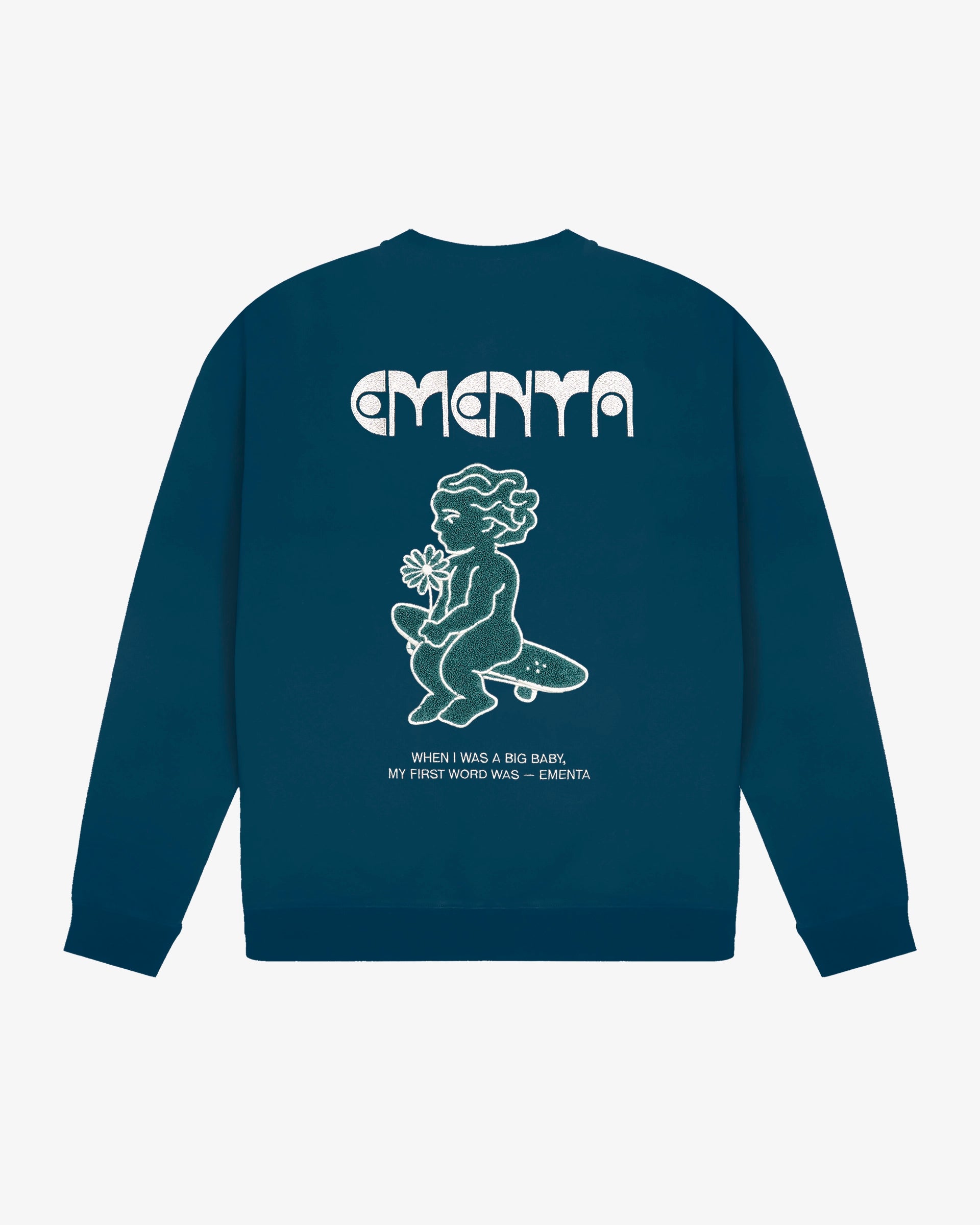 Heavy 100% cotton fabric

Fleece interior for added comfort
Designed for durability and long-lasting wear
First Word design embroidery on the back: "When I was a big baby, my first word was - EMENTA"
Natural texture and weight
Comfortable fit for everyday wear
Limited Edition
Made in Portugal