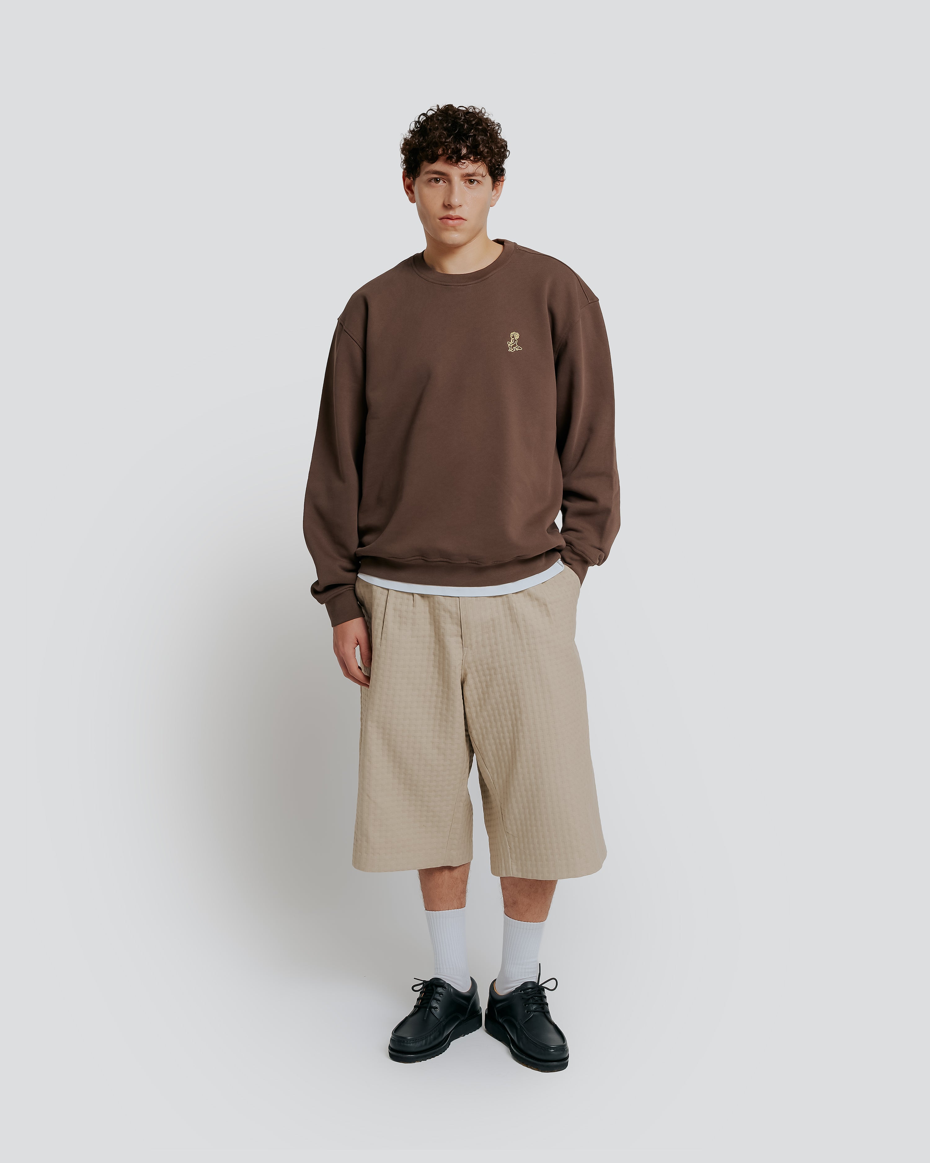 Sweatshirt crewneck
Regular fit
Embroidered Ikon logo on chest
Chocolate butter color
Made in Portugal