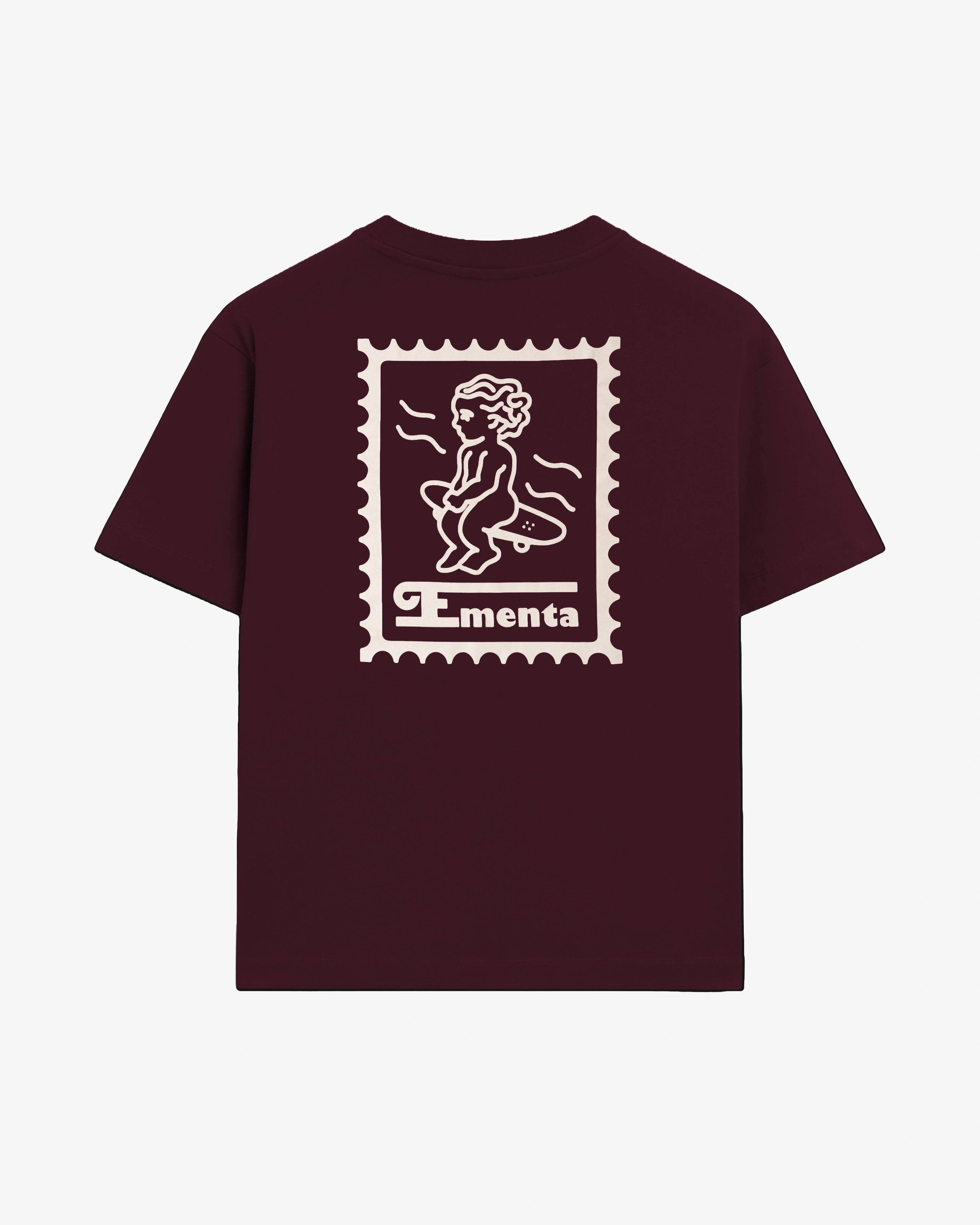 Mid-weight 100% cotton t-shirt (220 gsm)

Small front logo and bold back Ikon Stamp graphic
Ribbed crewneck for structure and comfort
Soft hand-feel with durable construction

Bordeaux/White colorway&nbsp;
Built for everyday wear

Unisex fit&nbsp;
Made in Portugal